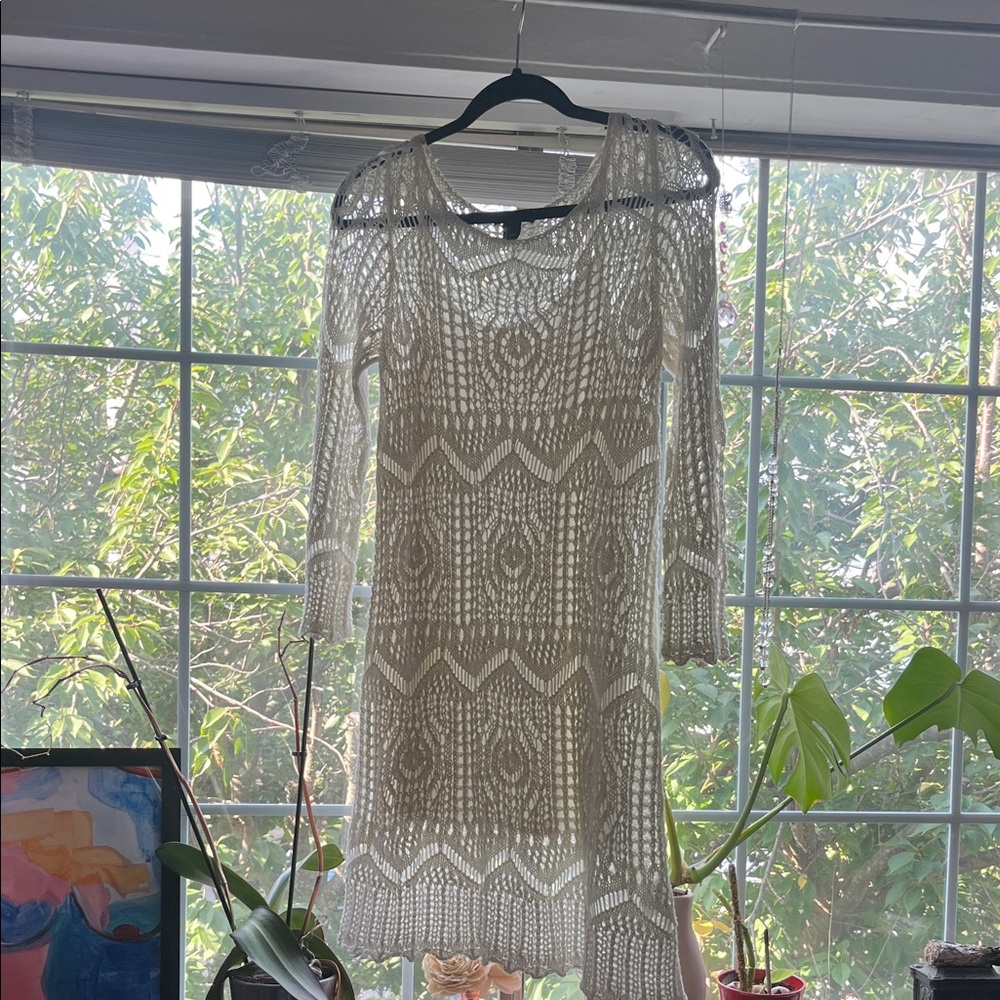 H&M White Crochet Dress